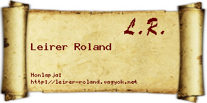 Leirer Roland névjegykártya
